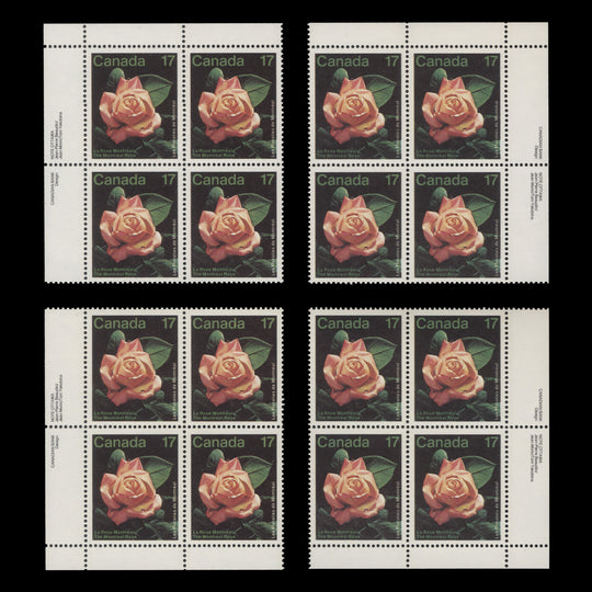 Canada 1981 (MNH) 17c Montreal Rose imprint blocks