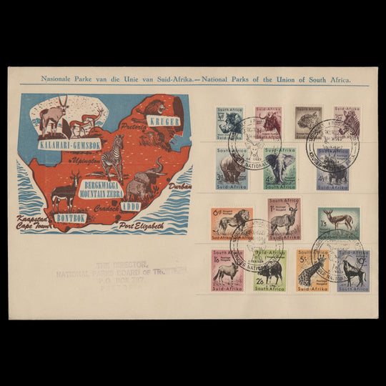 South Africa 1954 Wildlife Definitives first day cover, KRUGER NATIONAL PARK