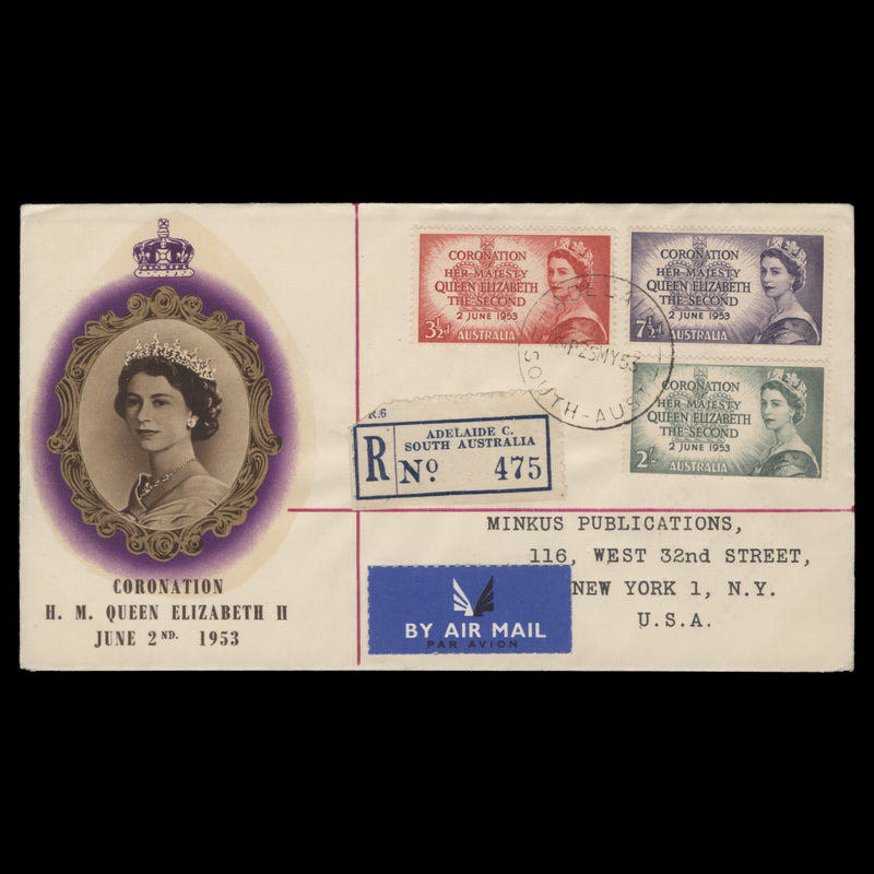 Australia 1953 Coronation first day cover, ADELAIDE