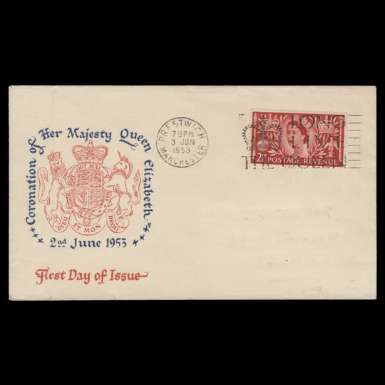 Great Britain 1953 (FDC) 2½d Coronation, PRESTWICH