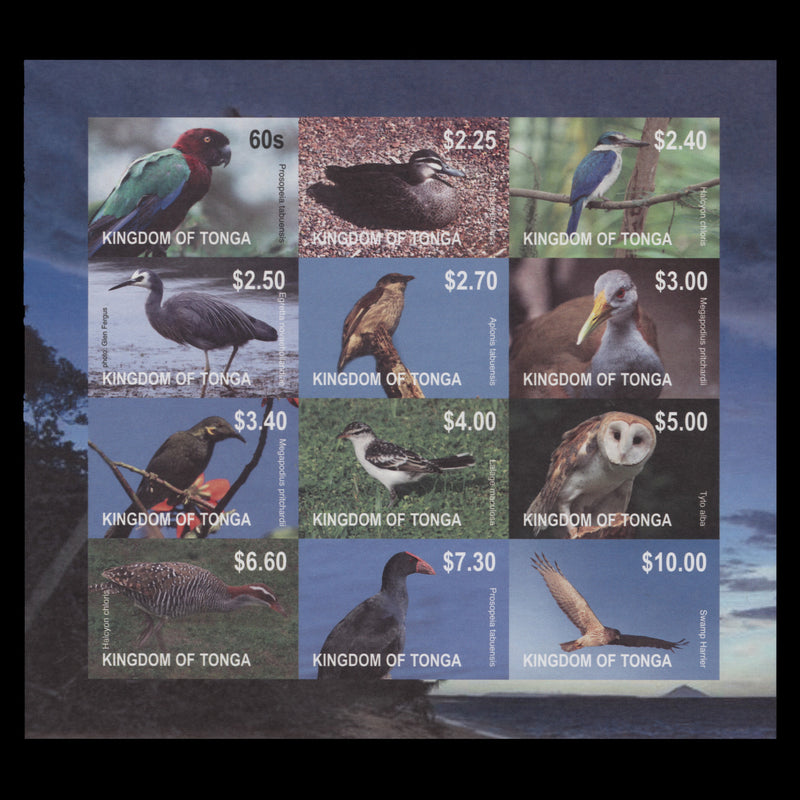 Tonga 2012 Birds Definitives imperf sheetlet