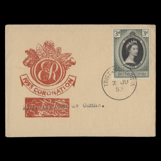 Tristan da Cunha 1953 (FDC) 3d Coronation
