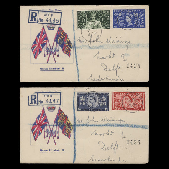 Great Britain 1953 Coronation first day covers, AYR