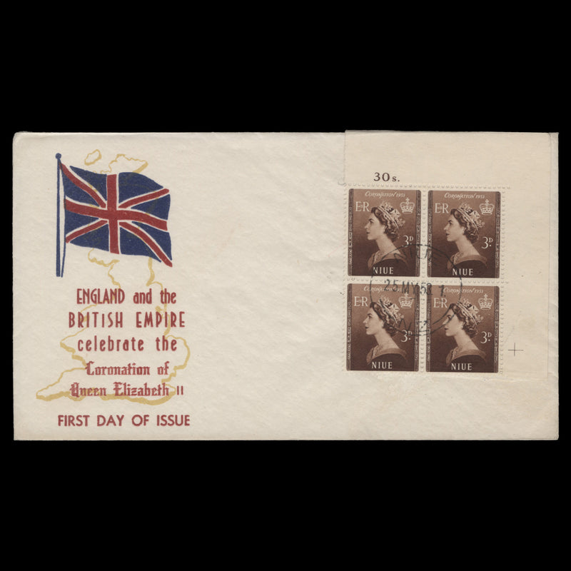 Niue 1953 (FDC) 3d Coronation block