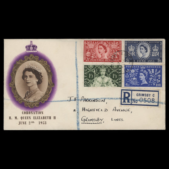 Great Britain 1953 Coronation first day cover, GRIMSBY