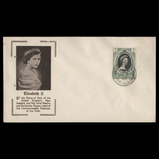 British Virgin Islands 1953 (FDC) 2c Coronation, ROAD TOWN