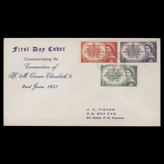 Australia 1953 Coronation first day cover, MELBOURNE