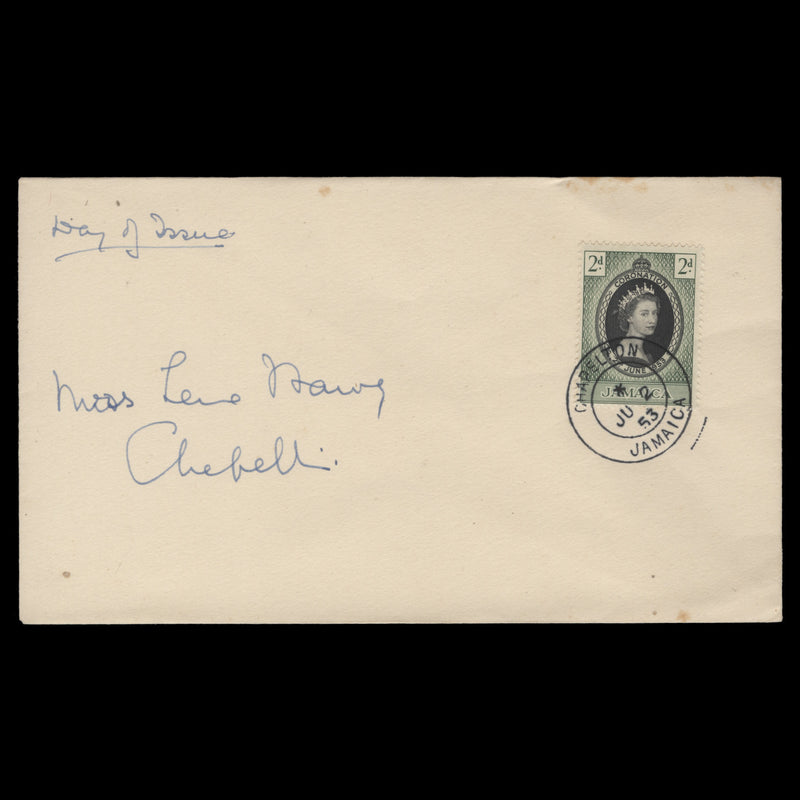 Jamaica 1953 (FDC) 2d Coronation, CHAPELTON