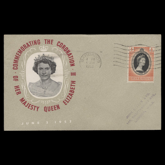 Barbados 1953 (FDC) 4c Coronation, BARBADOS