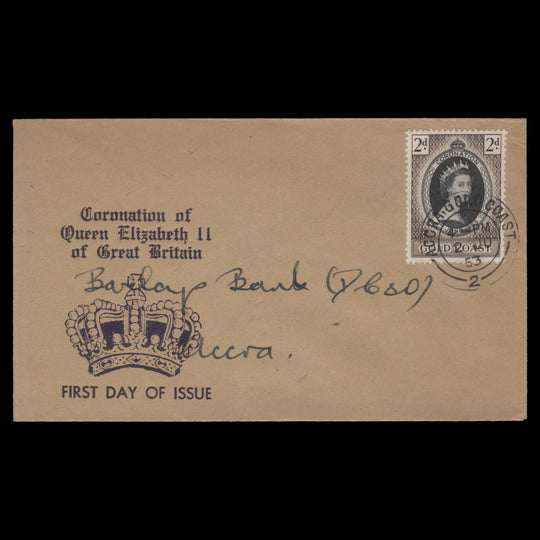 Gold Coast 1953 (FDC) 2d Coronation, ACCRA