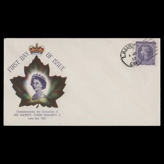 Canada 1953 (FDC) 4c Coronation, LAMBETH
