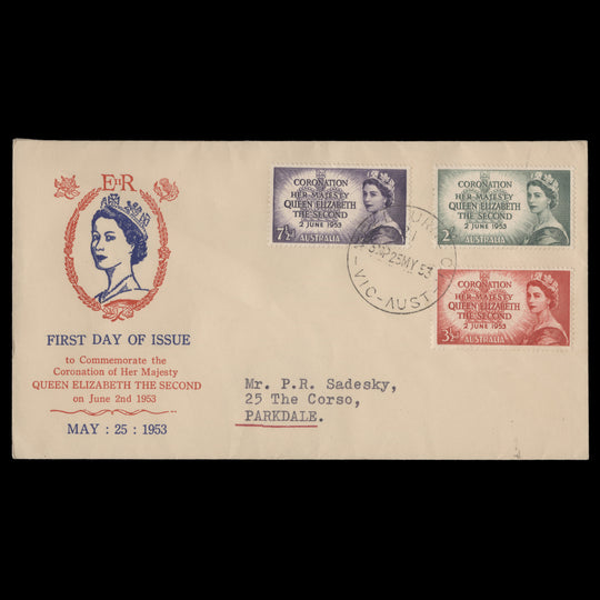 Australia 1953 Coronation first day cover, MELBOURNE