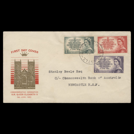 Australia 1953 Coronation first day cover, NEWCASTLE