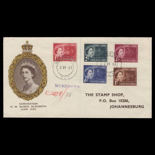 South West Africa 1953 (FDC) Coronation, WINDHOEK