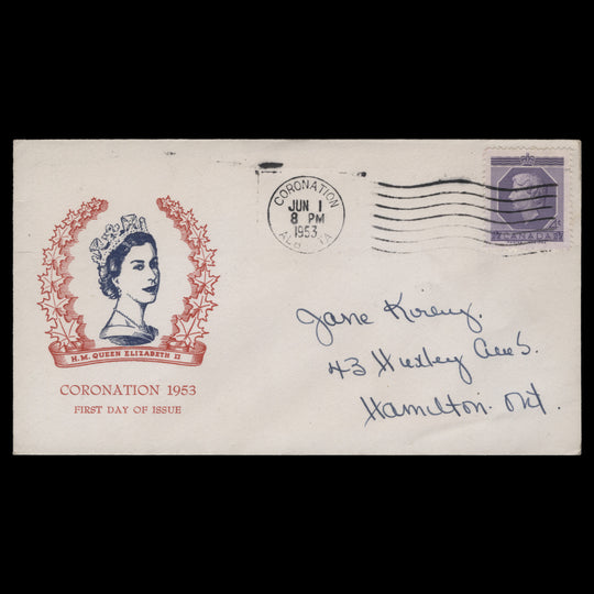 Canada 1953 (FDC) 4c Coronation, CORONATION
