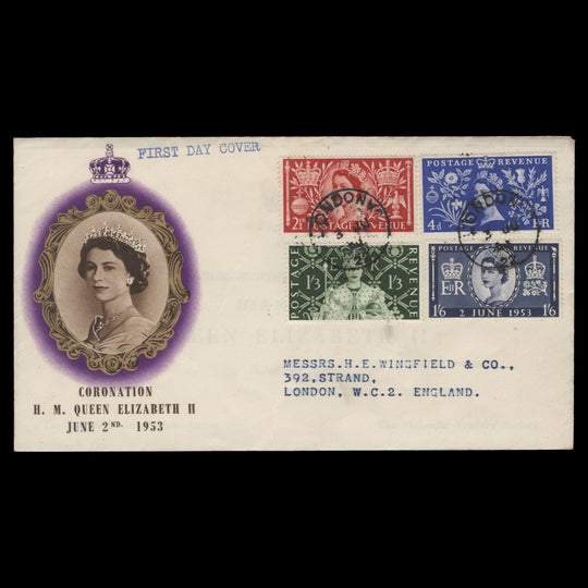 Great Britain 1953 Coronation first day cover, LONDON WC