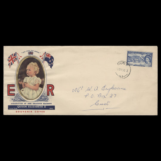 New Zealand 1953 (FDC) 2d Coronation, CUST