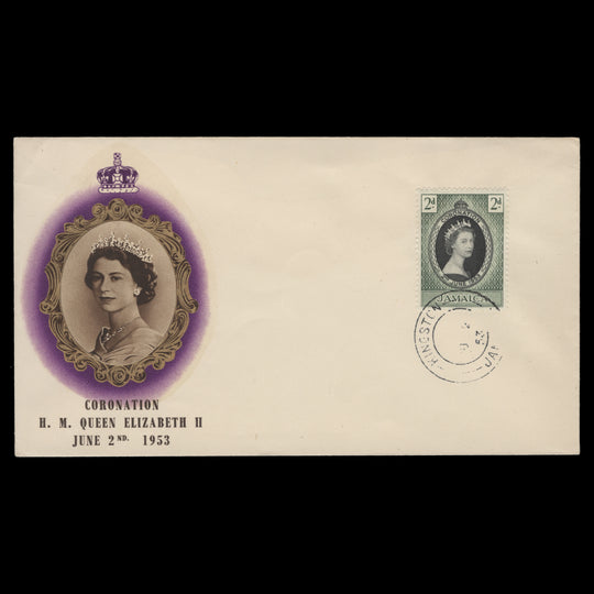 Jamaica 1953 (FDC) 2d Coronation, KINGSTON