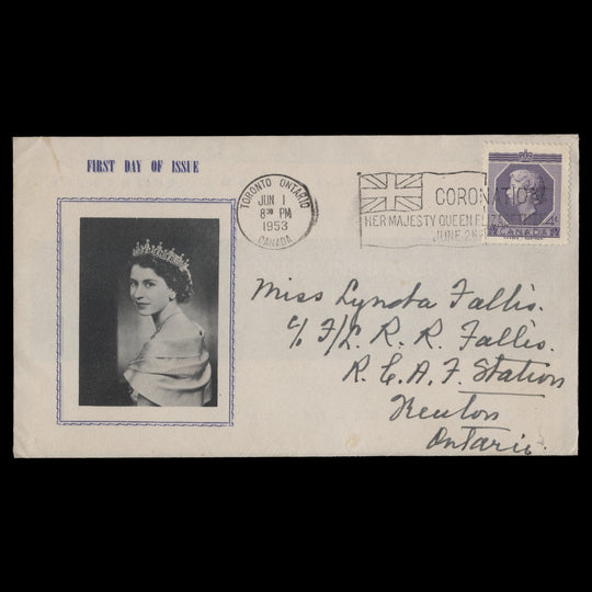 Canada 1953 (FDC) 4c Coronation, TORONTO