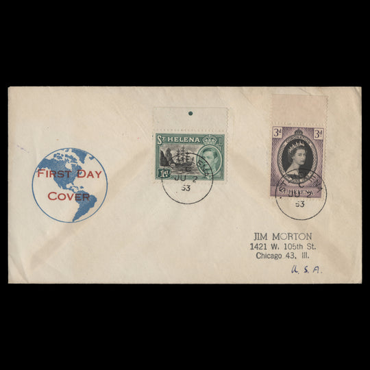 Saint Helena 1953 (FDC) 3d Coronation