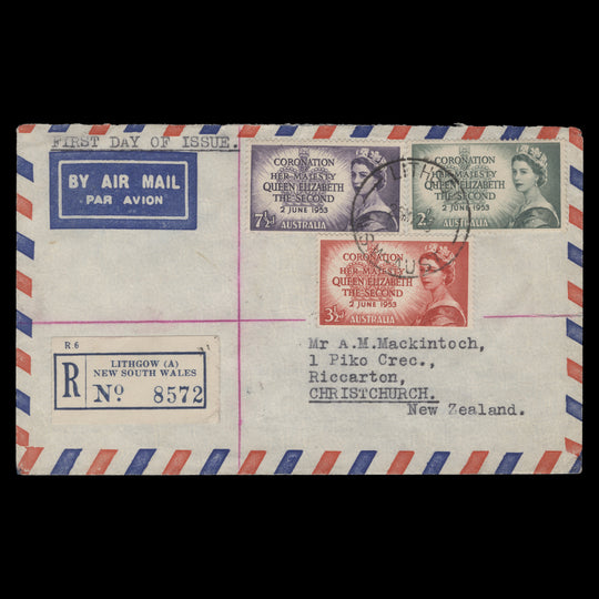 Australia 1953 Coronation first day cover, LITHGOW