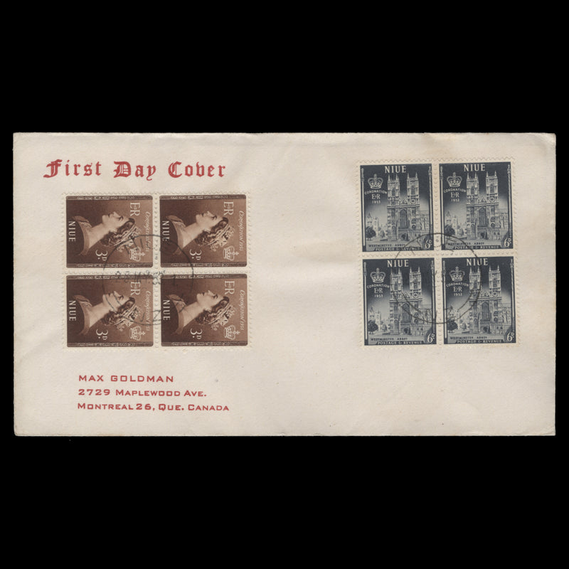 Niue 1953 (FDC) Coronation blocks