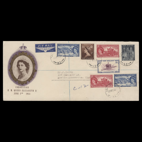 New Zealand 1953 Coronation first day cover, TAKANINI