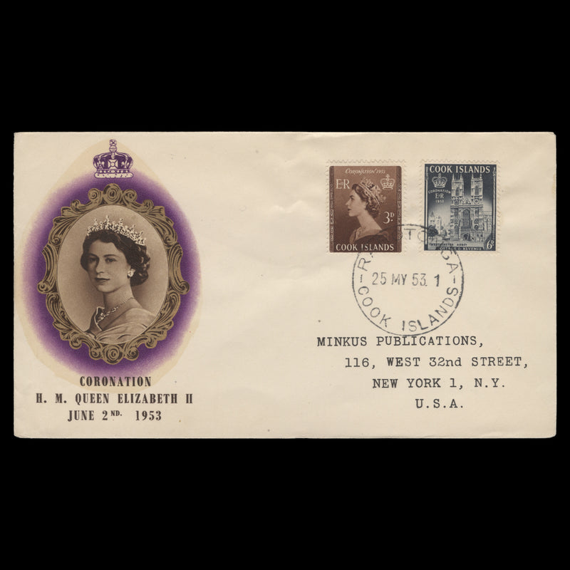 Cook Islands 1953 Coronation first day cover, RAROTONGA