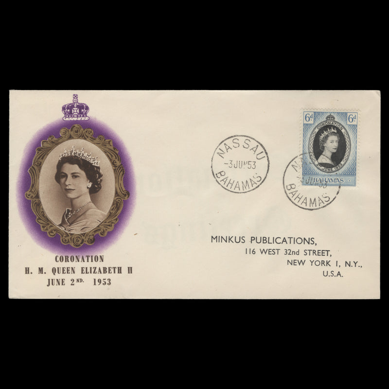 Bahamas 1953 (FDC) 6d Coronation, NASSAU