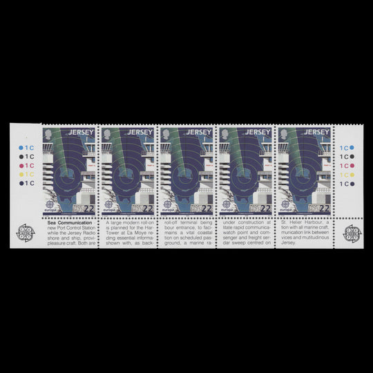 Jersey 1988 (Variety) 22p Transport & Communications imperf to margin