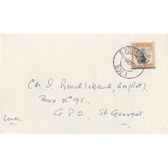 Grenada 1965 (Used) 2c/$1.50 Colony Badge postally used revenue