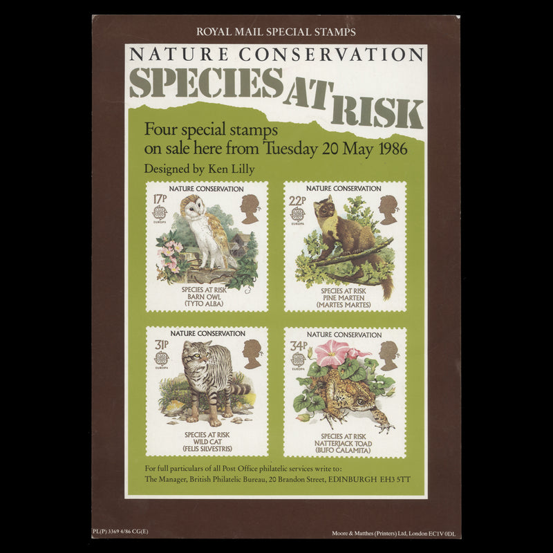 Great Britain 1986 Nature Conservation publicity poster
