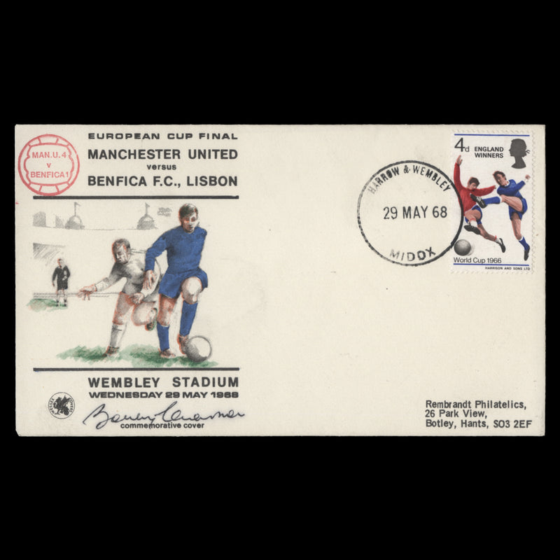 Great Britain 1968 European Cup Final cover signed by Bobby Charlton