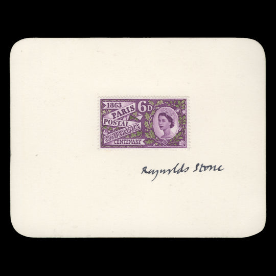 Great Britain 1963 Paris Postal Conference on signed presentation card