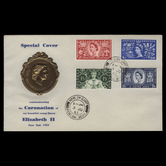 Great Britain 1953 Coronation first day cover, HENLOW CAMP