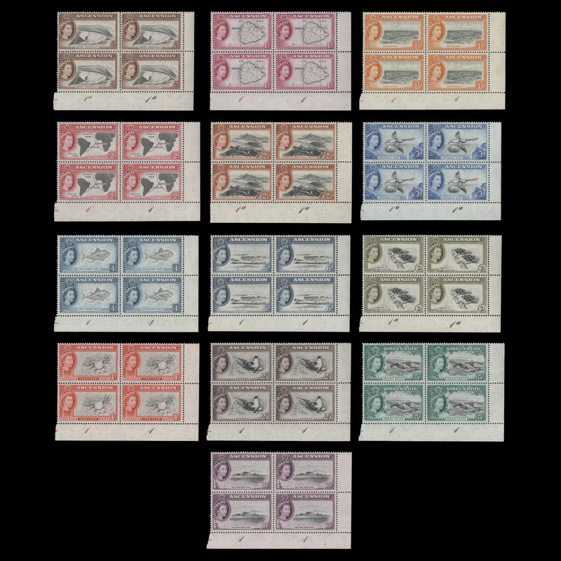 Ascension 1956 (MNH) Definitives plate blocks