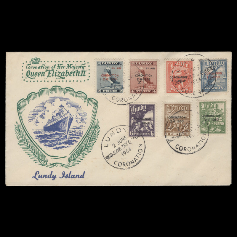 Lundy Island 1953 Coronation first day cover