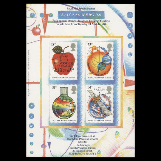 Great Britain 1987 Principia Mathematica Anniversary publicity poster