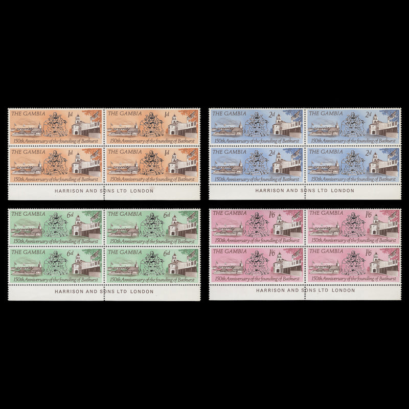 Gambia 1966 (MNH) Founding of Bathurst imprint blocks