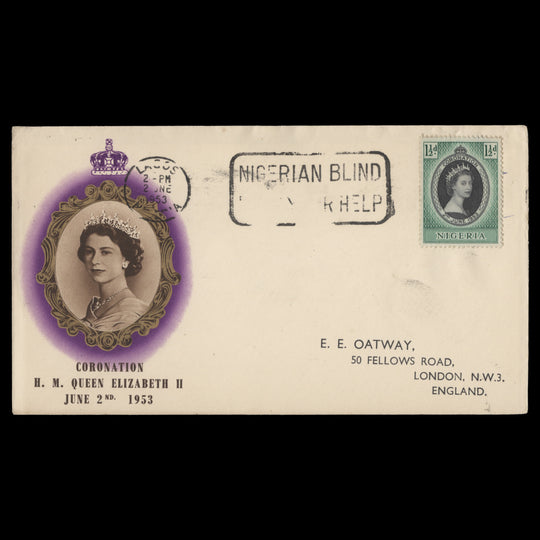 Nigeria 1953 (FDC) 1½d Coronation, LAGOS