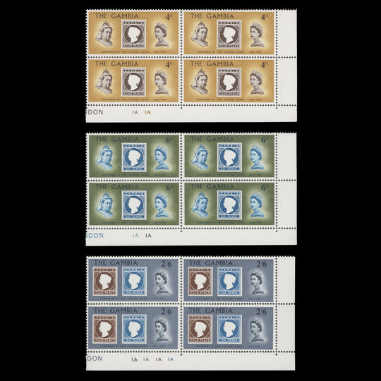 Gambia 1969 (MNH) Stamp Centenary plate blocks