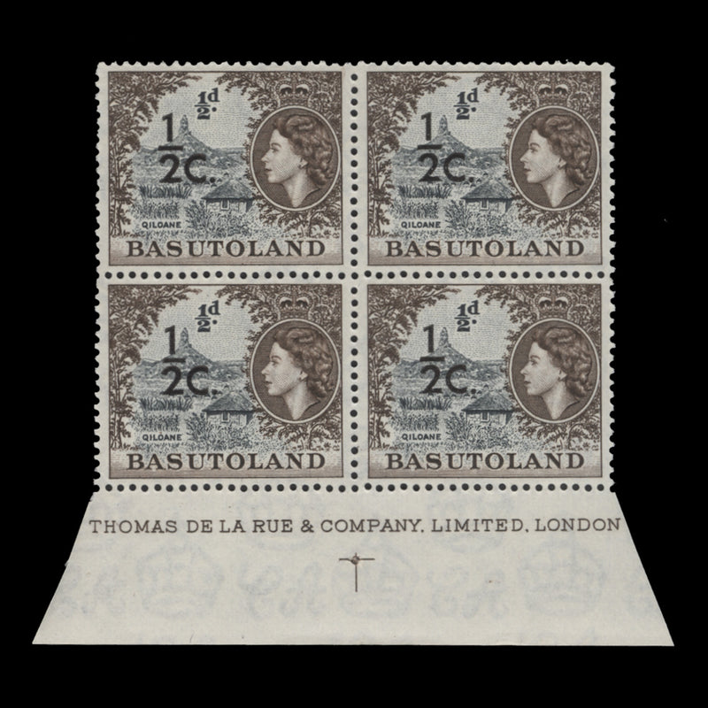 Basutoland 1961 (MNH) ½c/½d Qiloane imprint block