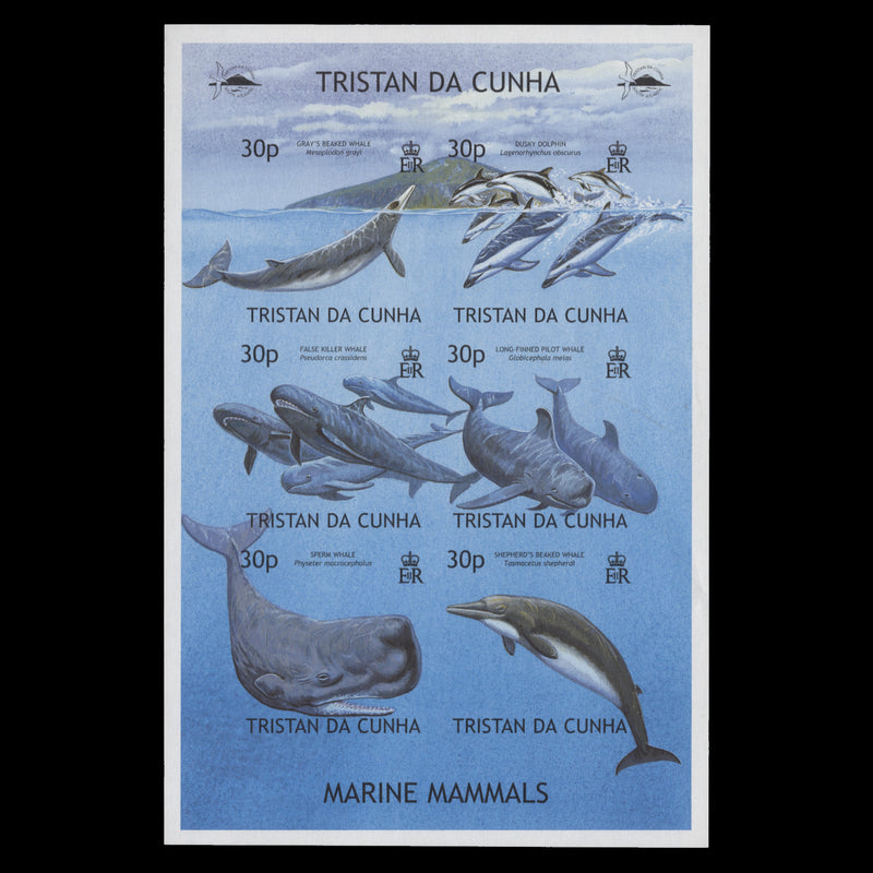 Tristan da Cunha 2002 Whales/Marine Mammals imperf sheetlet