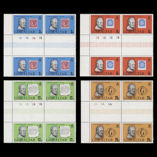 Gibraltar 1979 (MNH) Rowland Hill Death Centenary plate blocks