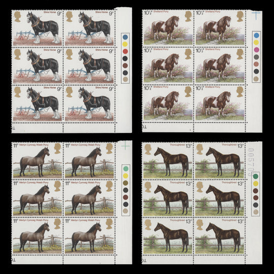 Great Britain 1978 (MNH) Horses traffic light blocks