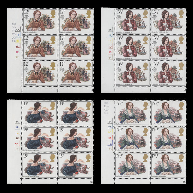 Great Britain 1980 (MNH) Famous Authoresses cylinder blocks