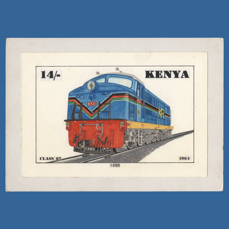 Kenya 1997 Class 87 Diesel-Electric Locomotive watercolour artwork