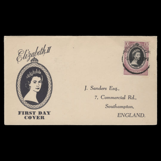 Perlis 1953 (FDC) 10c Coronation, SINGAPORE