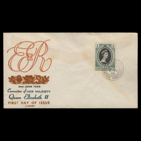 British Honduras 1953 (FDC) 4c Coronation, BELIZE