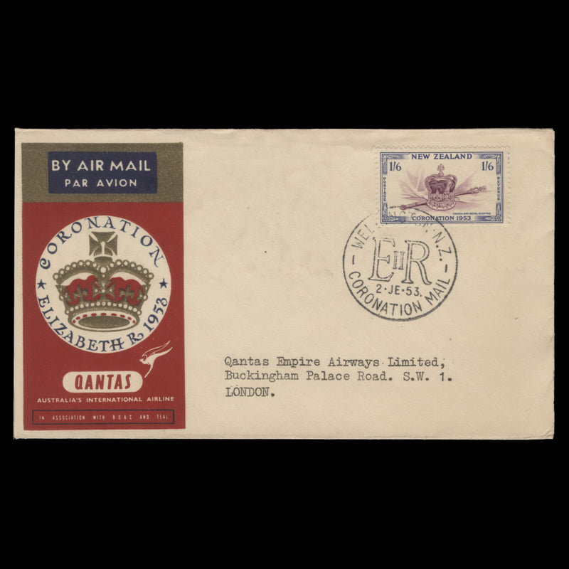 New Zealand 1953 Coronation day flight cover, WELLINGTON